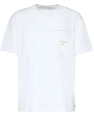 Eleventy Embroidered Pocket T-Shirt - White