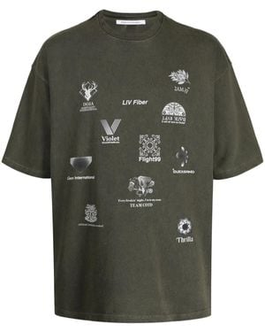 Children of the discordance Graphic-Print Cotton T-Shirt - Green