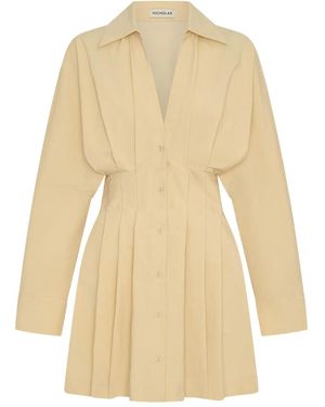Nicholas Fabienne Hemdkleid Mit Falten - Natur