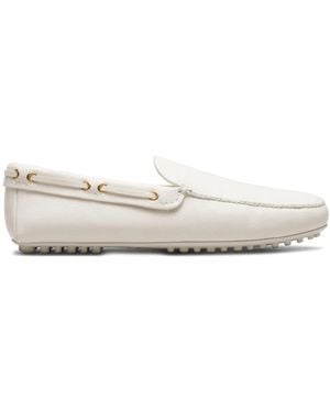 Car Shoe レザー ドライビングシューズ - ホワイト