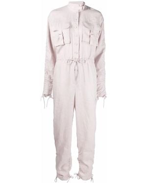 Zimmermann Utility Linen Jumpsuit - Pink