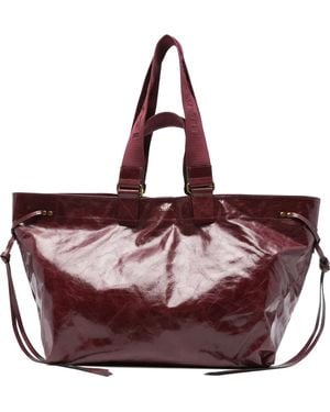 Isabel Marant Wardy Leather Tote Bag - Purple