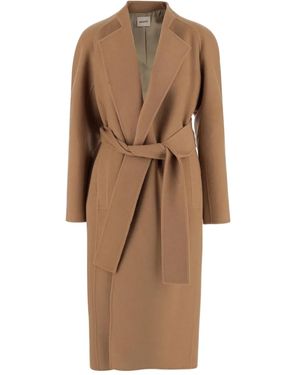 KHAITE Cappotto Con Cintura E Maniche Raglan - Marrone