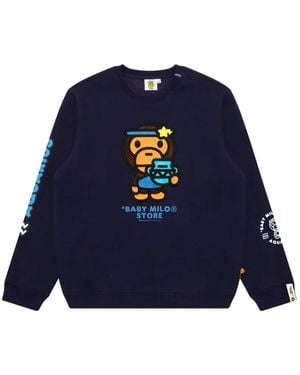 *BABY MILO® STORE BY *A BATHING APE® Pull Baby Milo À Imprimé Graphique - Blue