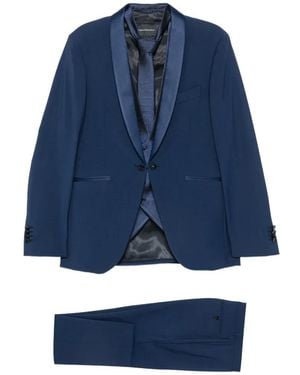 Carlo Pignatelli Shawl-Lapel Single-Breasted Three-Piece Wool Suit - Blue