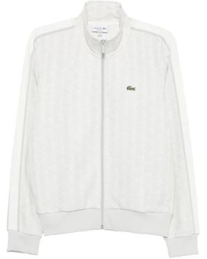 Lacoste Sudadera Con Monograma Y Cremallera - Blanco