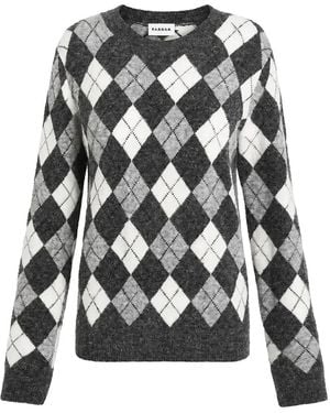 P.A.R.O.S.H. Argyle-Intarsia Sweater - Black