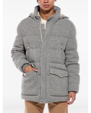 Brunello Cucinelli Ribbed-Knit Padded Jacket - Gray