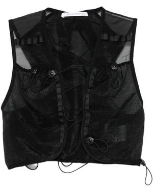 Cecilie Bahnsen Drawstring-Fastening Vest - Black
