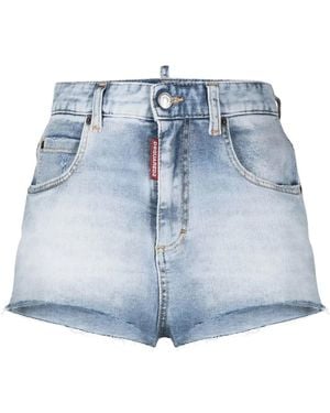 DSquared² High-Waisted Denim Shorts - Blue