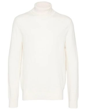N.Peal Cashmere Roll-Neck Cashmere Sweater - White