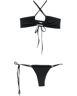The Attico Halterneck Side-Tie Bikini - White