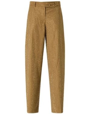 Pinko Rhinestone-Embellished Tailored Pants - Natural