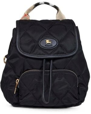 Burberry Horseshoe Mini Nylon Backpack - Black