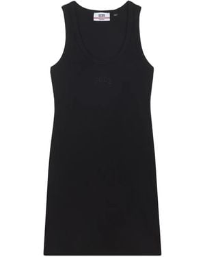 Gcds Logo-Embroidered Mini Dress - Black