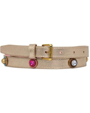 Kurt Geiger Octavia Crystal-Embellished Metallic Belt - White