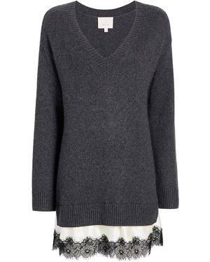 Cinq À Sept Simona Lace-Trim Dress - Grey