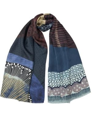 Elizabetta Elisa Abstract-Floral Scarf - Blue