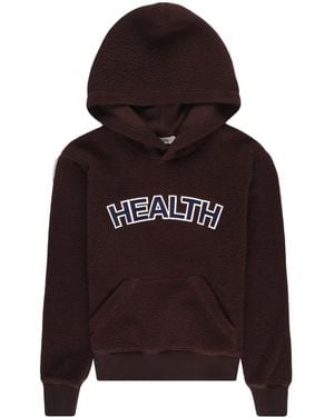 Sporty & Rich スローガン フリースパーカー - ブラウン
