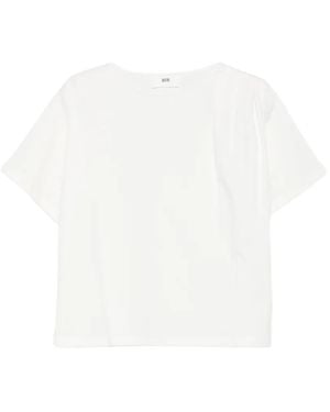SOLOTRE Gathered-Trim T-Shirt - White