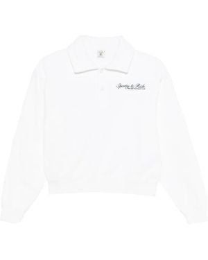 Sporty & Rich Syracuse Polo Sweatshirt - White