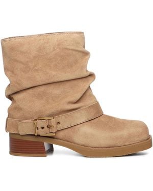 MICHAEL Michael Kors バックル バイカーブーツ - ナチュラル