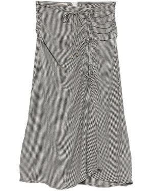 Sessun Arletta Gingham Midi Skirt - Grey