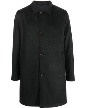 KIRED Long-Sleeve Cashmere Trench Coat - Black