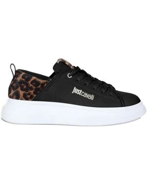 Just Cavalli Leopard-Print Sneakers - Black