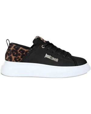 Just Cavalli Leopard-Print Sneakers - Black