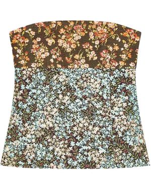 Dries Van Noten Bustier Mit Blumenmuster - Mettallic