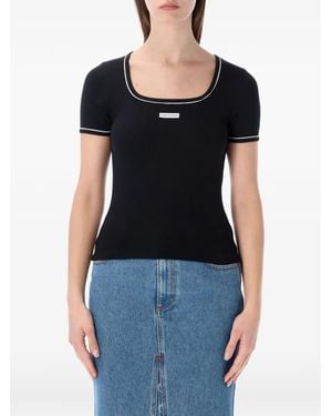 Marine Serre Logo-Detail T-Shirt - Black