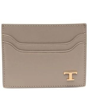 Tod's Portacarte Con Placca Logo - Grigio