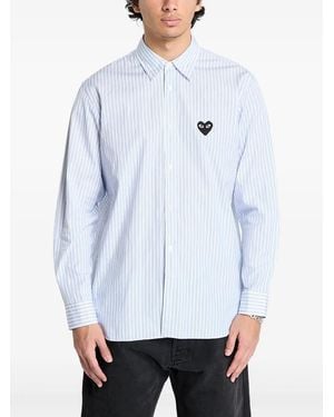 COMME DES GARÇONS PLAY Heart Striped Shirt - Blue