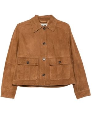 Pennyblack Buttoned Flap-Pocket Jacket - Brown