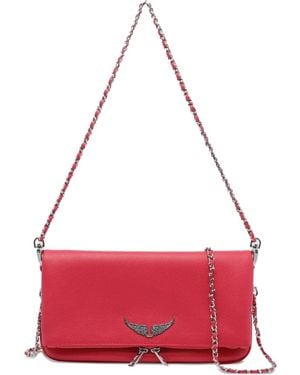 Zadig & Voltaire Rock Leather Clutch Bag - Red