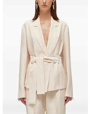 Blugirl Blumarine Belted Wrap-Front Blazer - Natural