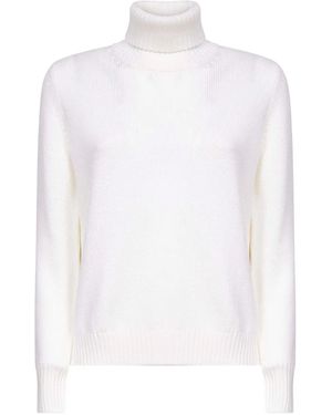 Blanca Vita Pull Côtelé À Col Roulé - Blanc