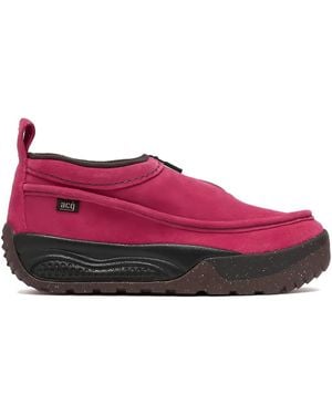 Nike Zip-Front Suede Low-Top Sneakers - Red