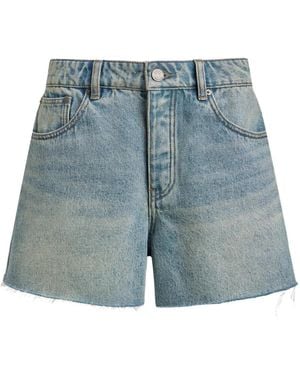 12 STOREEZ カットオフエッジ デニムショーツ - ブルー
