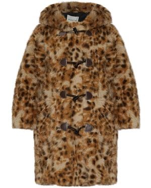Munthe Leopard-Print Toggle Coat - Natural