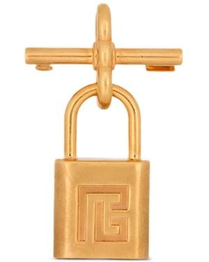 Balmain Padlock Key Brooch - Metallic