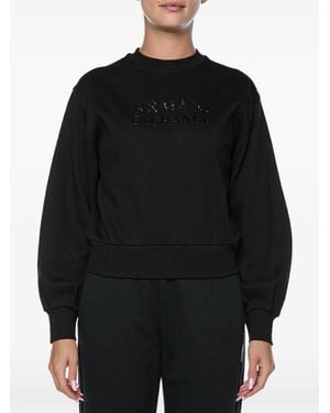 ARMANI EXCHANGE Logo-Embossed Sweatshirt - Black