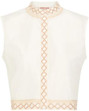 Emporio Sirenuse Embroidered Sleeveless Blouse - White