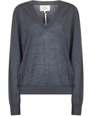 Loulou de Saison Vネック カシミアセーター - ブルー