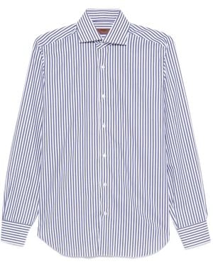 Barba Napoli Striped Cotton Shirt - Purple