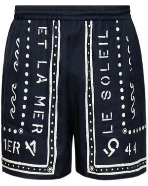 Balmain Graphic-Print Shorts - Blue