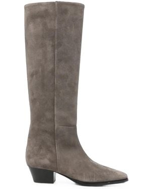 Aeyde Bottes Medea En Daim - Brown