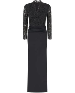 La Petite Robe Di Chiara Boni Lace-Panelled Ruched Maxi Dress - Black