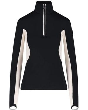 Moncler Paneled Half-Zip T-Shirt - Blue